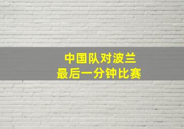 中国队对波兰最后一分钟比赛