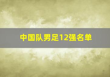 中国队男足12强名单