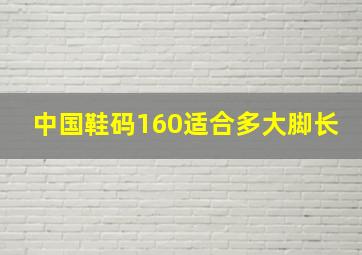 中国鞋码160适合多大脚长