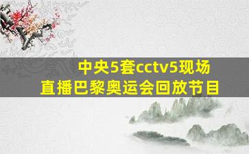 中央5套cctv5现场直播巴黎奥运会回放节目