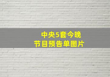 中央5套今晚节目预告单图片