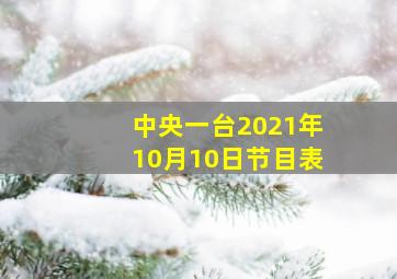 中央一台2021年10月10日节目表