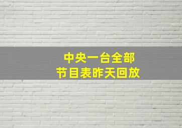 中央一台全部节目表昨天回放