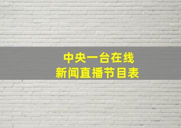 中央一台在线新闻直播节目表