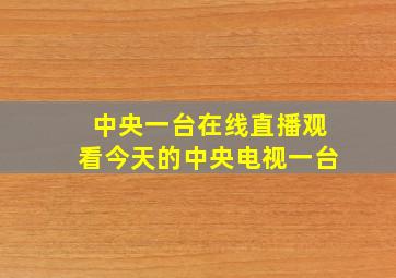 中央一台在线直播观看今天的中央电视一台