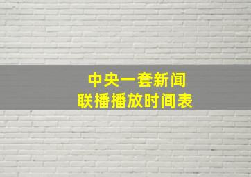 中央一套新闻联播播放时间表