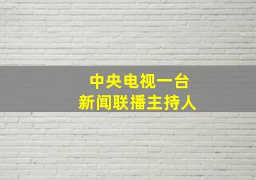 中央电视一台新闻联播主持人