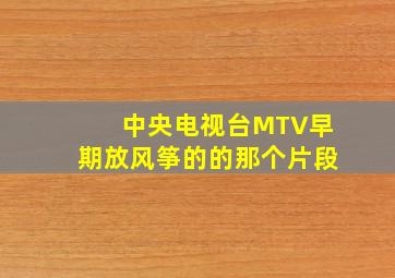 中央电视台MTV早期放风筝的的那个片段