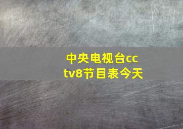 中央电视台cctv8节目表今天