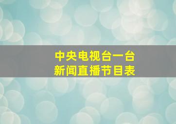 中央电视台一台新闻直播节目表