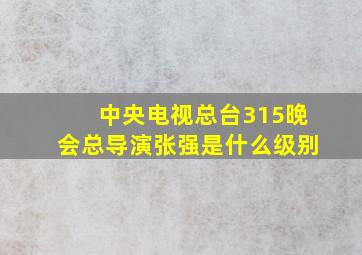 中央电视总台315晚会总导演张强是什么级别