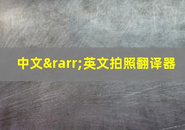 中文→英文拍照翻译器