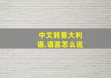 中文转意大利语,语言怎么说