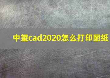 中望cad2020怎么打印图纸