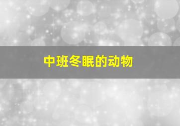 中班冬眠的动物