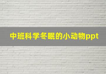 中班科学冬眠的小动物ppt