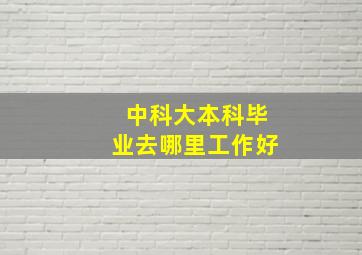 中科大本科毕业去哪里工作好