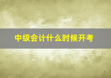 中级会计什么时候开考