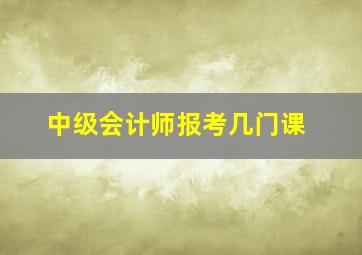 中级会计师报考几门课