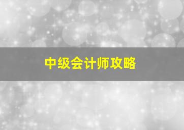 中级会计师攻略