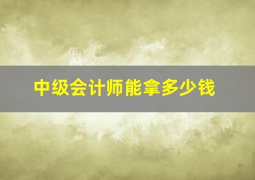 中级会计师能拿多少钱