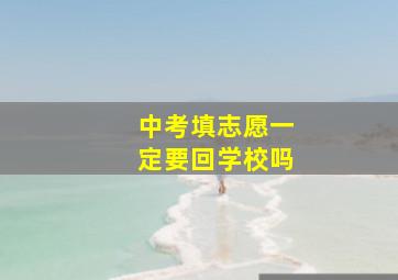 中考填志愿一定要回学校吗