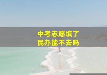 中考志愿填了民办能不去吗