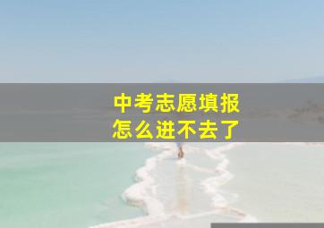 中考志愿填报怎么进不去了