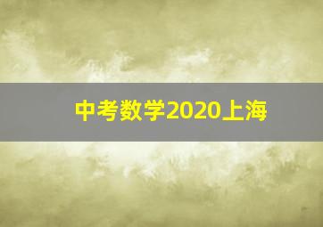 中考数学2020上海