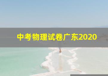 中考物理试卷广东2020