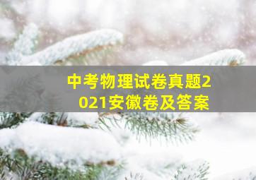 中考物理试卷真题2021安徽卷及答案