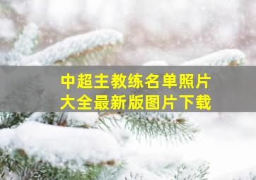 中超主教练名单照片大全最新版图片下载