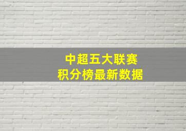 中超五大联赛积分榜最新数据