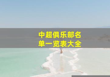 中超俱乐部名单一览表大全