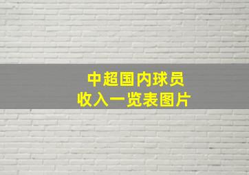 中超国内球员收入一览表图片