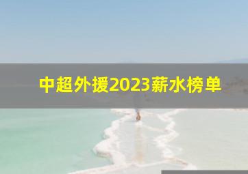 中超外援2023薪水榜单