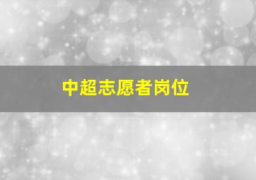 中超志愿者岗位