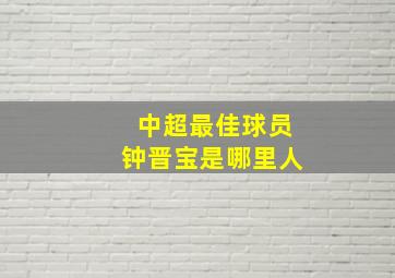 中超最佳球员钟晋宝是哪里人