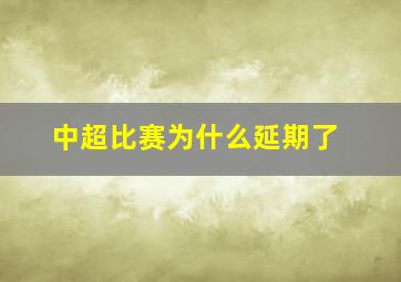 中超比赛为什么延期了