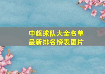 中超球队大全名单最新排名榜表图片