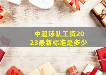 中超球队工资2023最新标准是多少