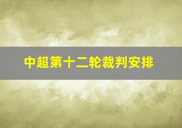 中超第十二轮裁判安排