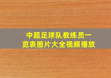 中超足球队教练员一览表图片大全视频播放