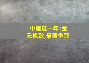 中超这一年:金元挽歌,最强争冠