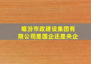 临汾市政建设集团有限公司是国企还是央企