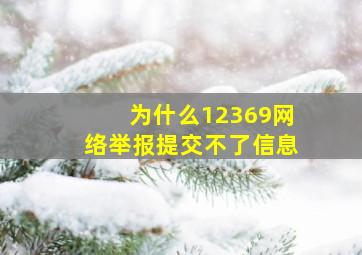 为什么12369网络举报提交不了信息