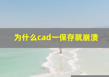 为什么cad一保存就崩溃