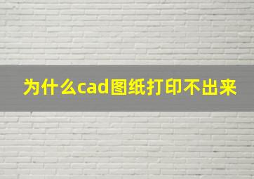 为什么cad图纸打印不出来