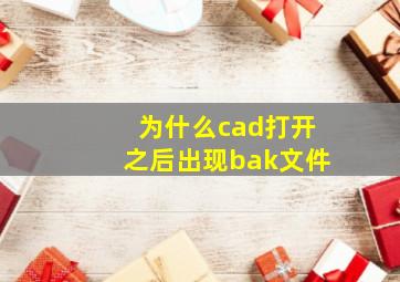 为什么cad打开之后出现bak文件