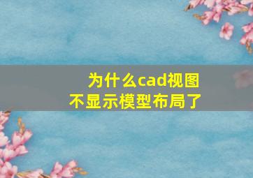 为什么cad视图不显示模型布局了